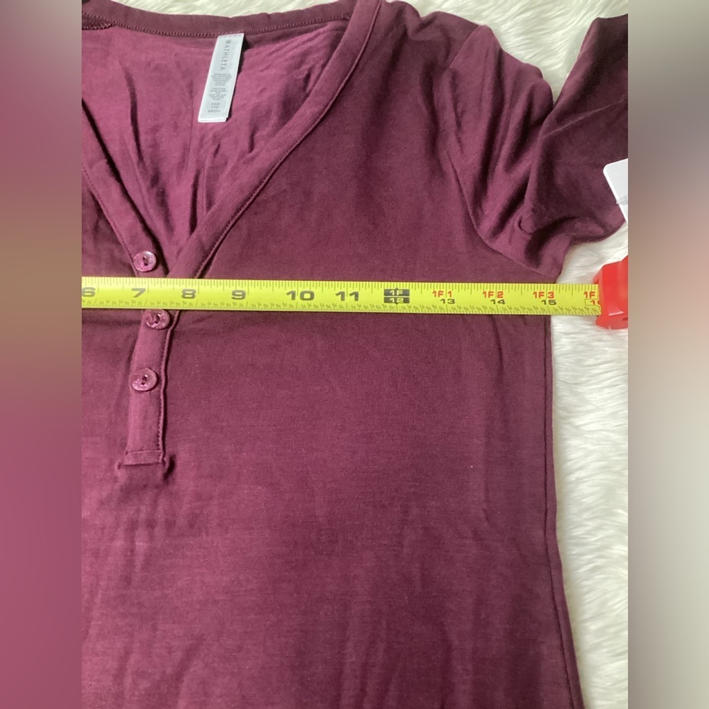 NEWT ATHLETA Burgundy Button-Up Top - Picture 8 of 12